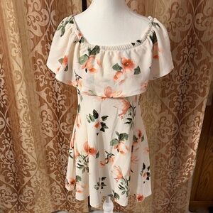 J for Justify Floral Cream, Pink & Green Mini Dress